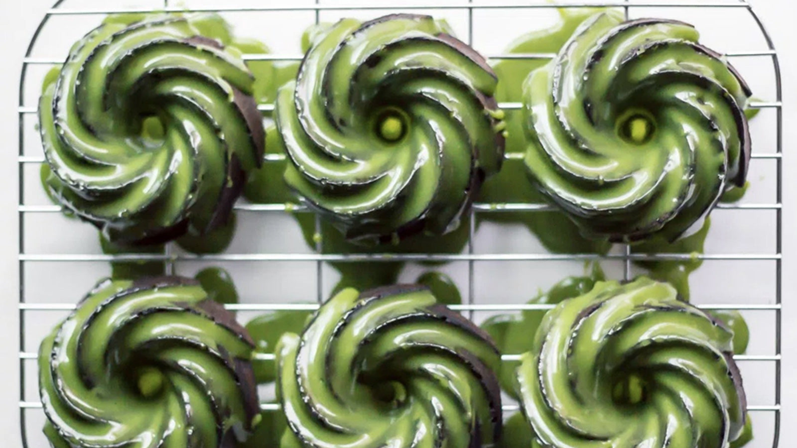 Encha Matcha Glazed Black Sesame Bundt Cakes