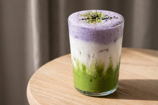 Meet Your Summer Morning Ritual. Lavender Matcha Latte with Cold Foam