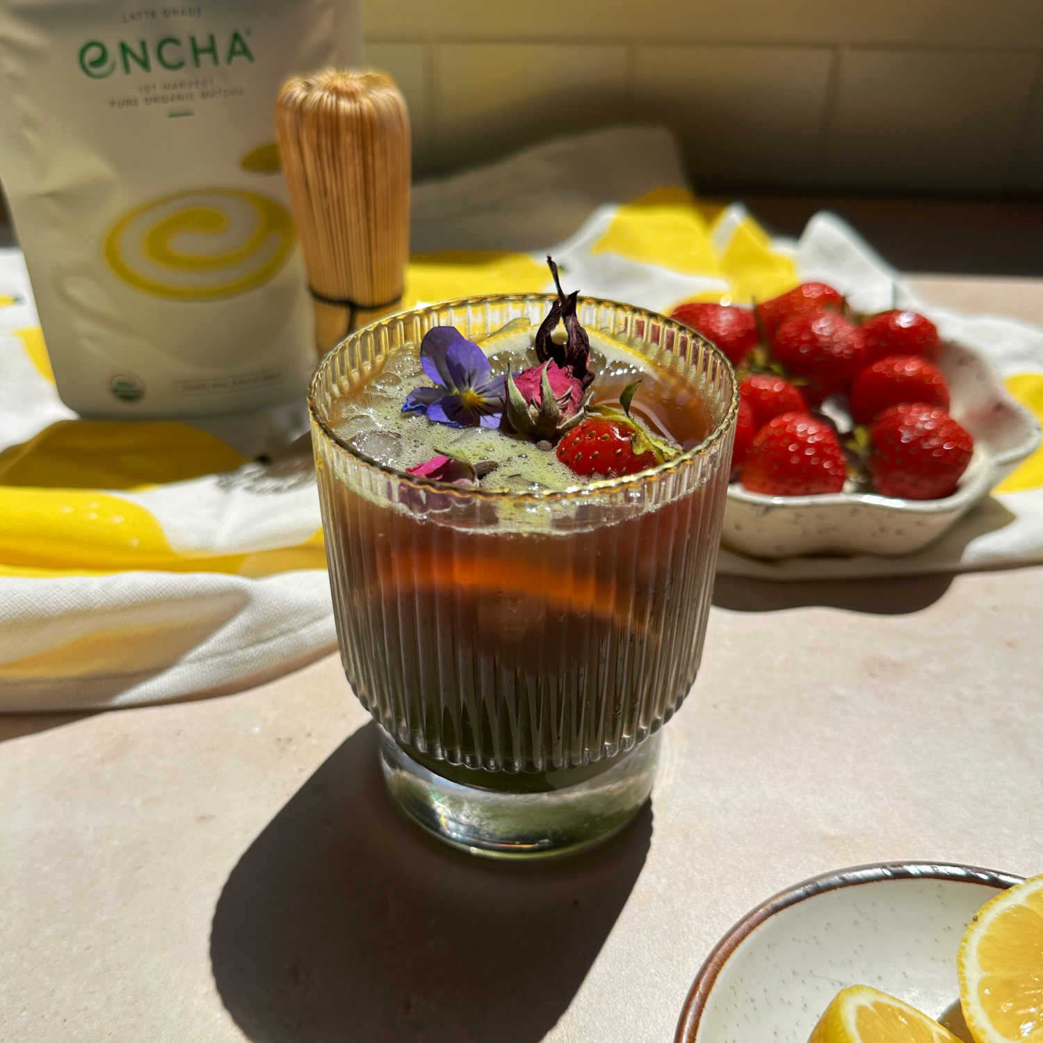 Hibiscus Matcha Iced Tea