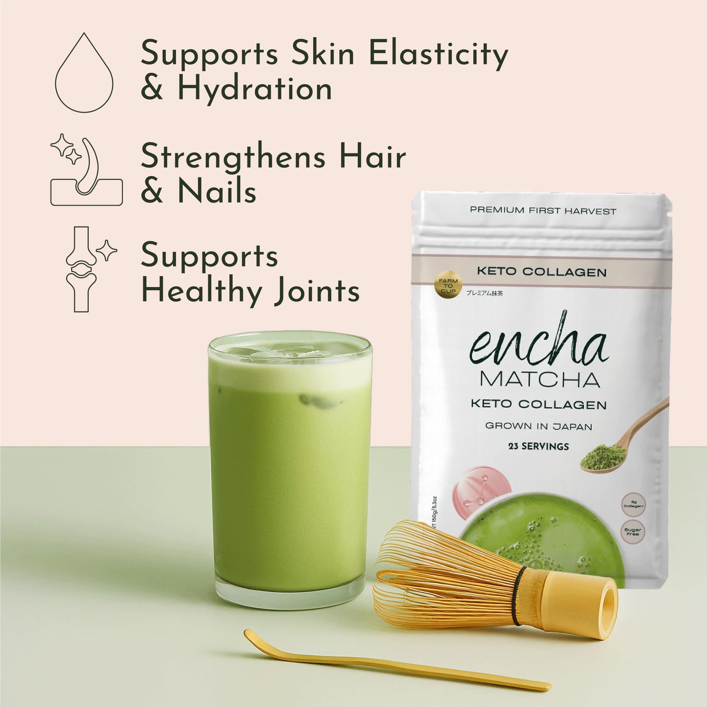 Encha Matcha Latte Powder - Keto Collagen Matcha Powder