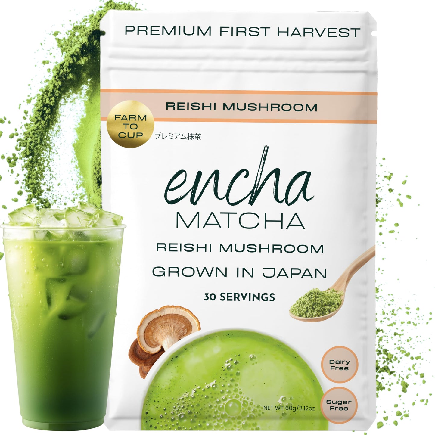 Encha Matcha Latte Powder - Reishi Mushroom