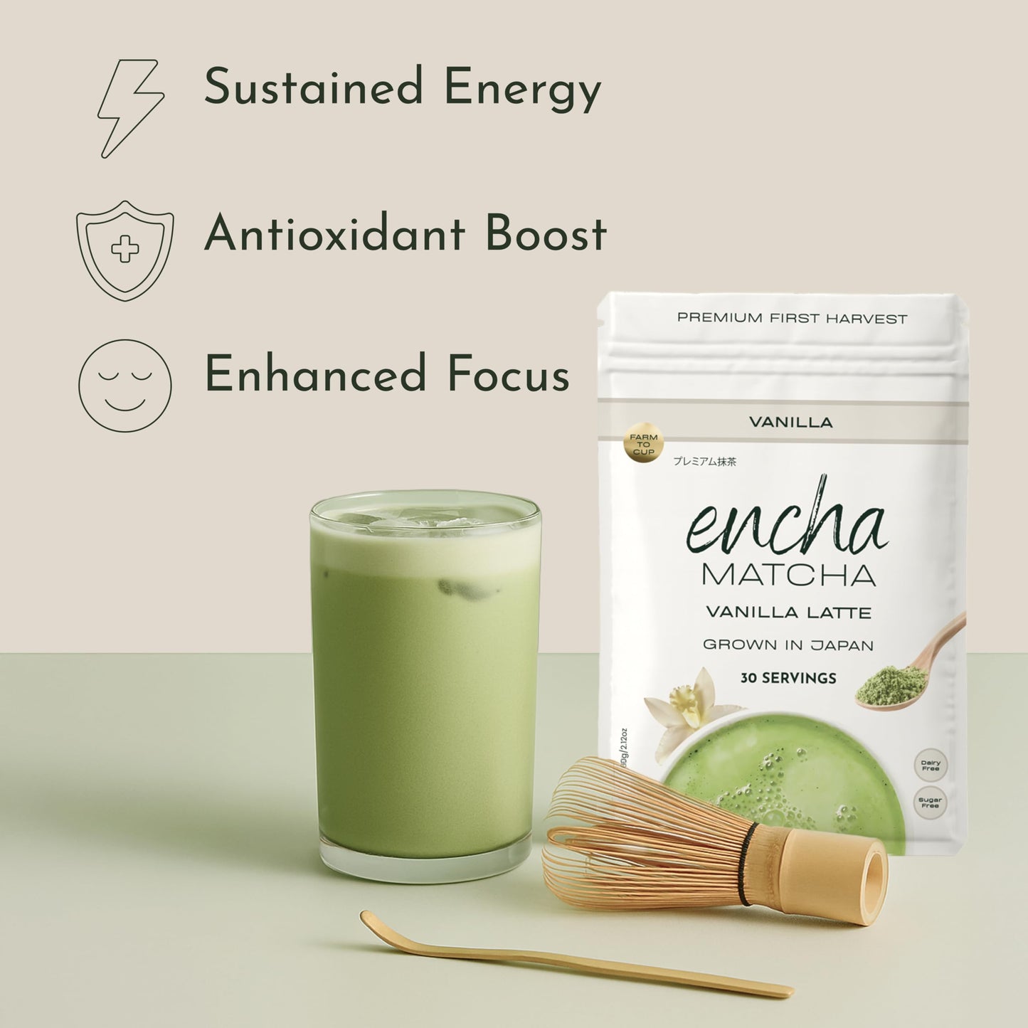 Encha Matcha Latte Powder - Vanilla Matcha