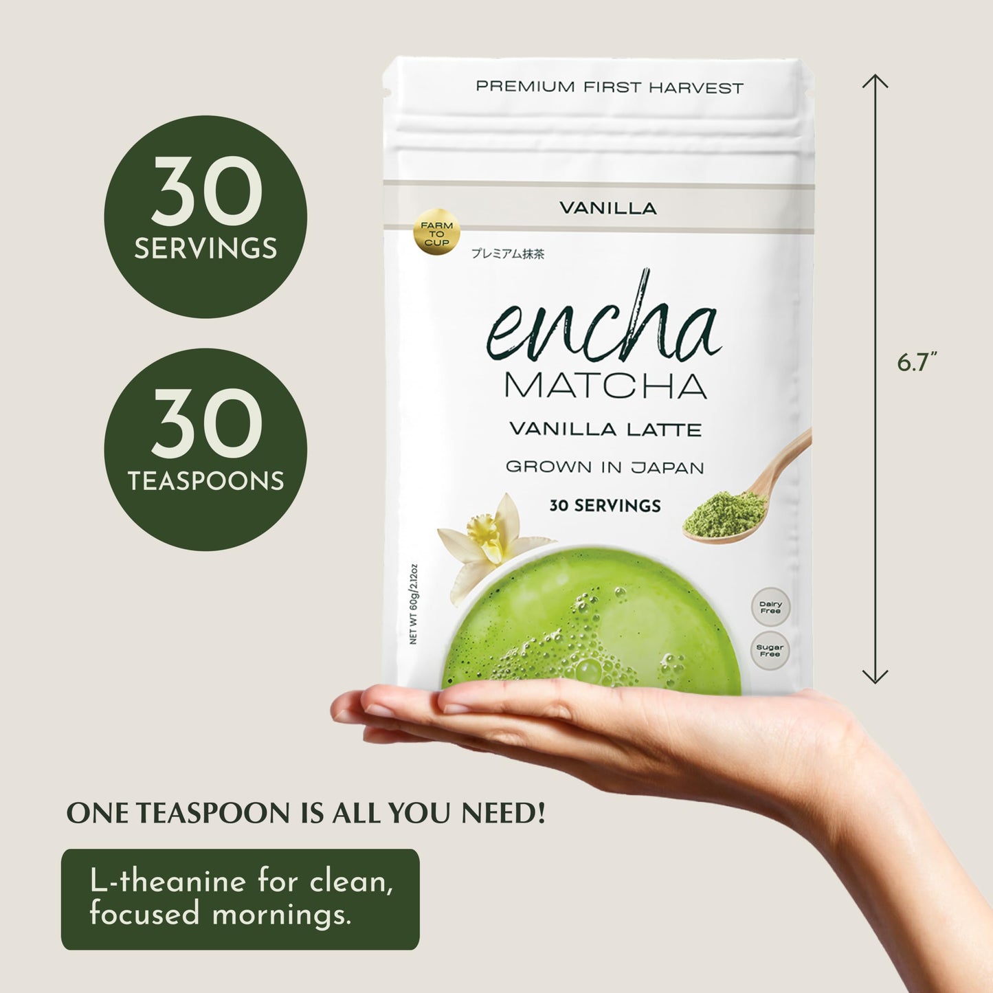 Encha Matcha Latte Powder - Vanilla Matcha